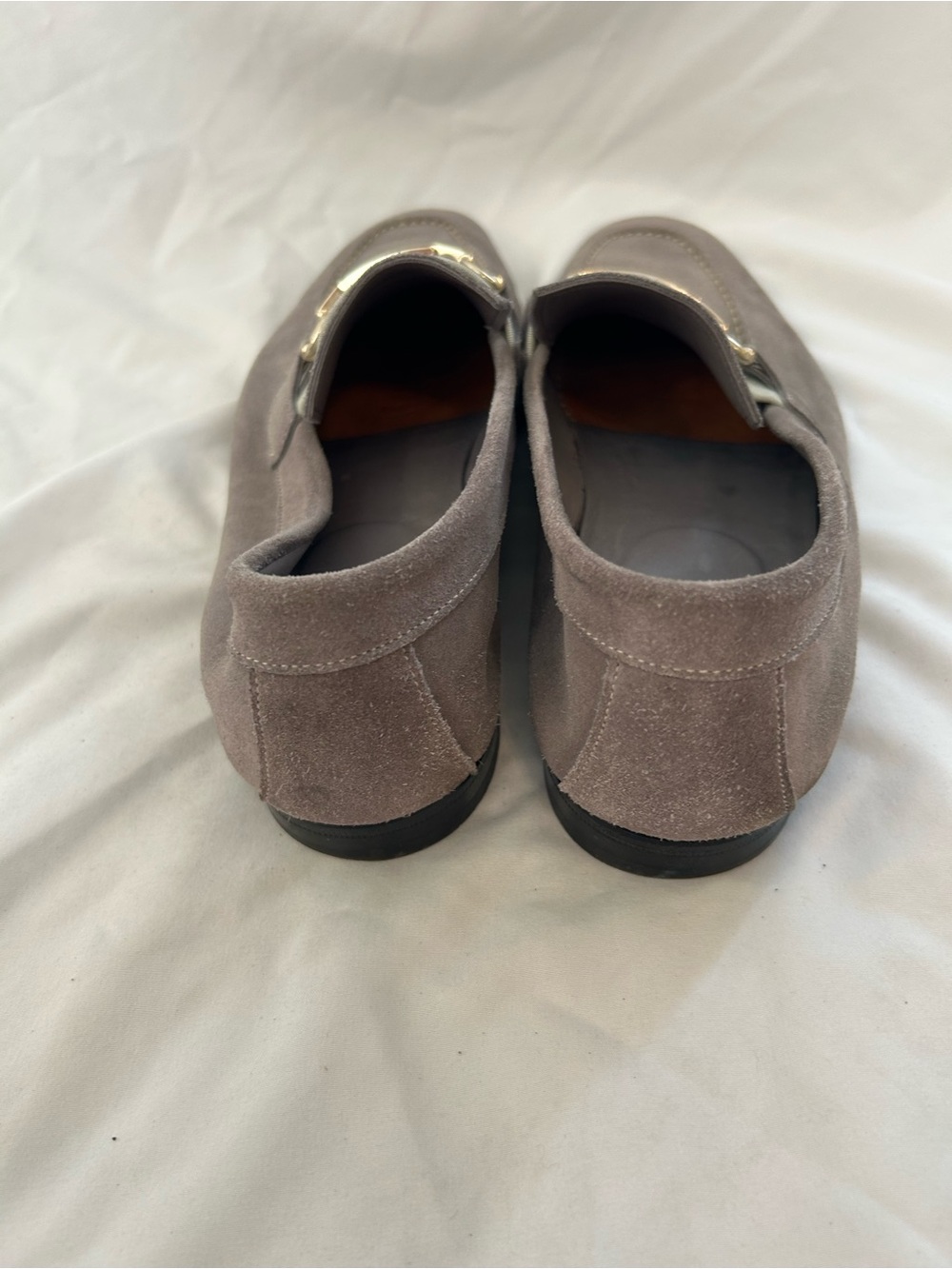 Santoni Men’s Leather Suede Horse Bit Slip on Loafers Sz 8.5 Grey - Picture 3 of 7